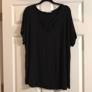 Black Criss Cross Top